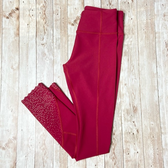 Lululemon Reflective Leggings Cranberry Red - Picture 6 of 9